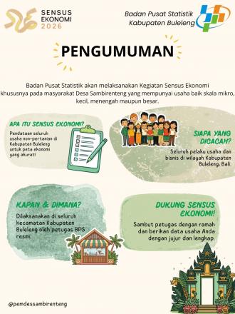 Pemberitahuan Akan Diadakan Kegiatan Sensus Ekonomi Oleh Badan Pusat Statistik